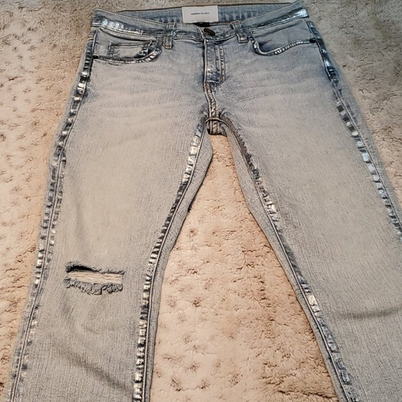 Current Elliott Light Blue Skinny Jeans W Silver Size 26