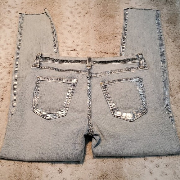 Current Elliott Light Blue Skinny Jeans W Silver Size 26