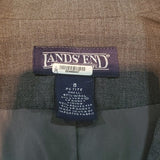 Lands' End Grey Long 3 Button Wool Blend Blazer Size  8P