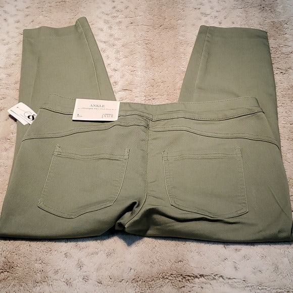 NWT Christopher & Banks Green Straight Fit Ankle Pants