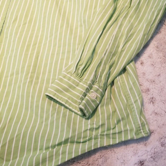 Brooks Brothers Lime Green & White Button Down Size L