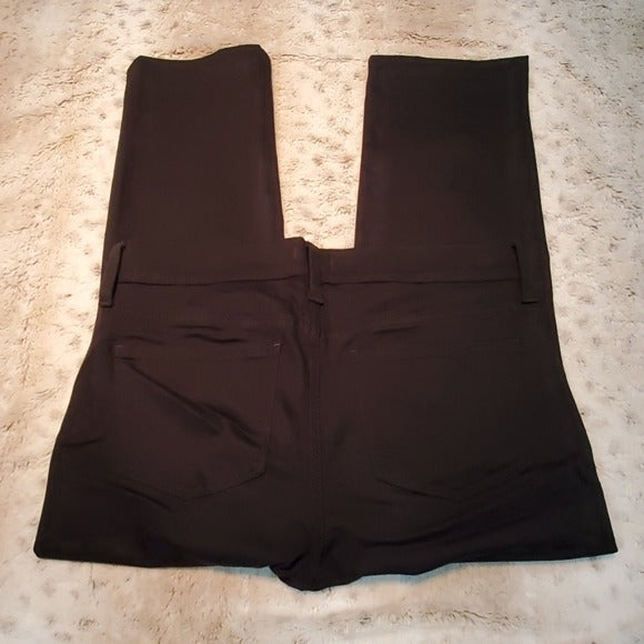 NYDJ Black Dayla Wide Cuff Capri Stretchy Size 6P