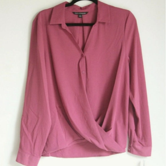 NWT Zac & Rachel Violet Quartz Gathered Front Blouse