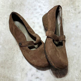 Teva Cork and Brown Leather Slip on Mules Size 9.5