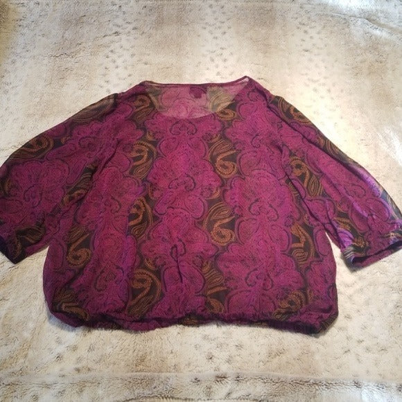 Mossimo Lightweight Bilowey Top Paisley Size M