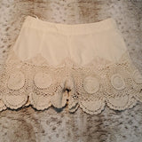 Free People Cream High Waisted Crochet Shorts Size 0