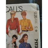 McCall's Pattern 7173 Miss Size 12 Bust 34 Pullover Blouses