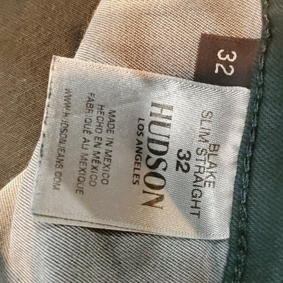 NWT Hudson Blake Slim Straight Leg Juniper Green Jeans