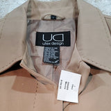 NWT Utex Design Vintage Beige Long Raincoat w Liner Size L
