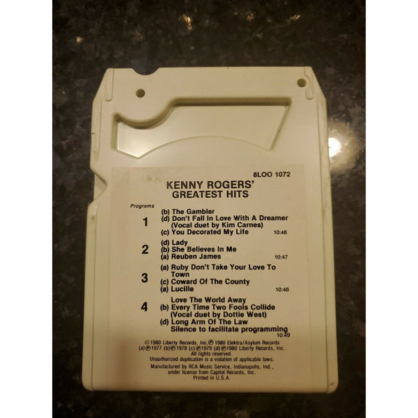 8-TRACK TAPE - Kenny Rogers - Greatest Hits - 8LOO 1072