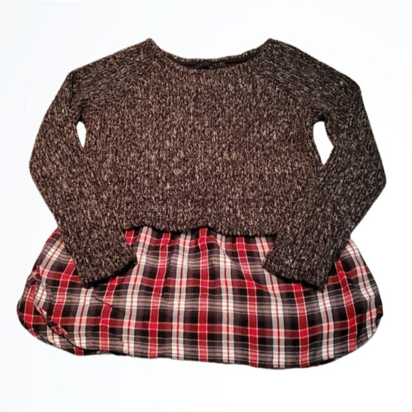 Sanctuary Sweater and Flannel Combo Top Size XS