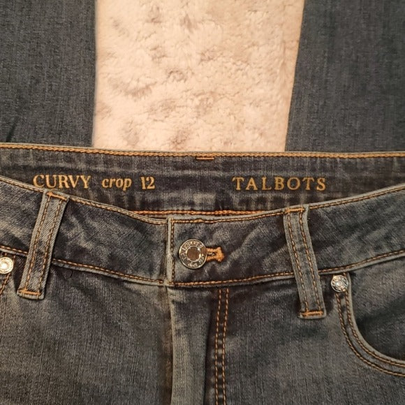 Talbot's High Waisted Curvy Crop Jeans Size 12