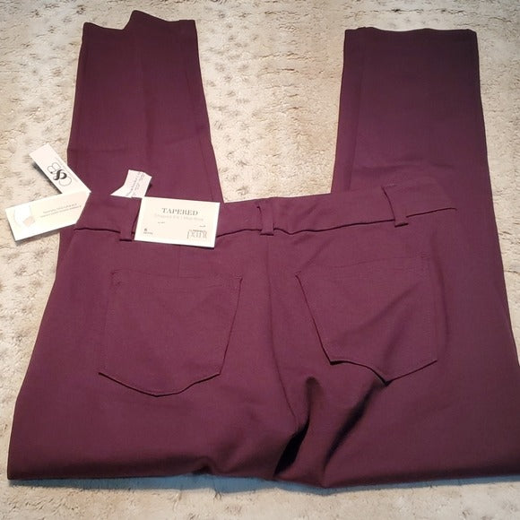 NWT Christopher & Banks Maroon Tapered Shaped Fit Pant