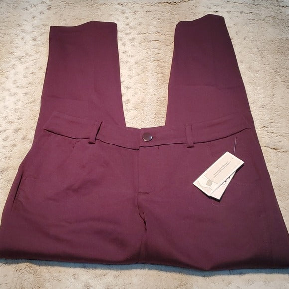 NWT Christopher & Banks Maroon Tapered Shaped Fit Pant