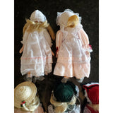 Vintage Lot OF 5 Porcelain Face Bisque Dolls
