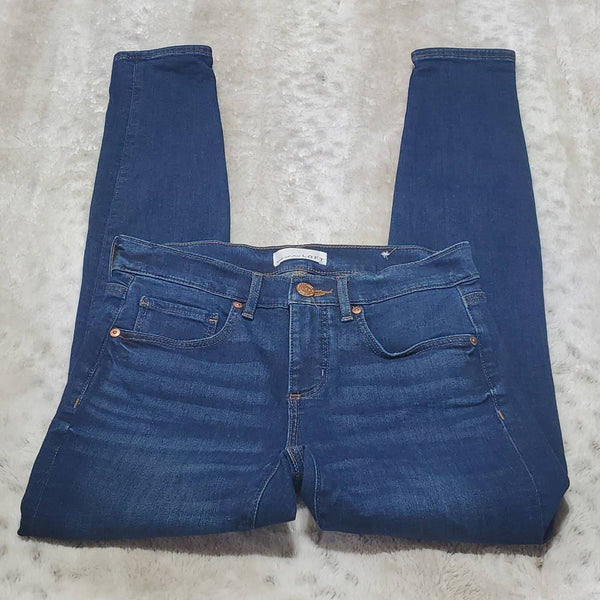 Ann Taylor LOFT Dark Wash Skinny Crop Blue Jeans Size 0