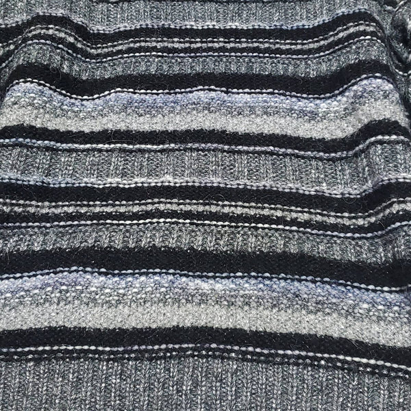 Ann Taylor LOFT Metallic Wool Blend Striped Sweater Gathered Sleeves Size M