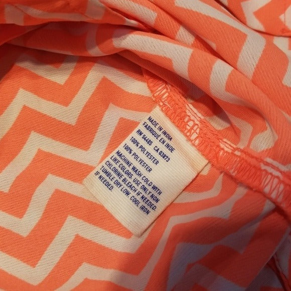 American Eagle Orange and White Chevron Blouse Size XS