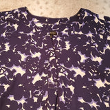 Talbots Blue 3/4 Sleeve V Neck Floral Bouse Size S