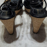 Kate Spade Wedge Black Polkadot Sandals Size 7.5