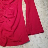 NWT Ember Bright Red Long Sleeve Embellished Top Size M