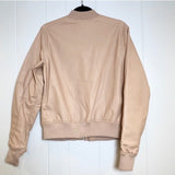 Ci Sono Light Pink Faux Leather Zip Bomber Jacket Size L