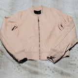 Ci Sono Light Pink Faux Leather Zip Bomber Jacket Size L