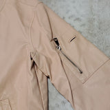 Ci Sono Light Pink Faux Leather Zip Bomber Jacket Size L