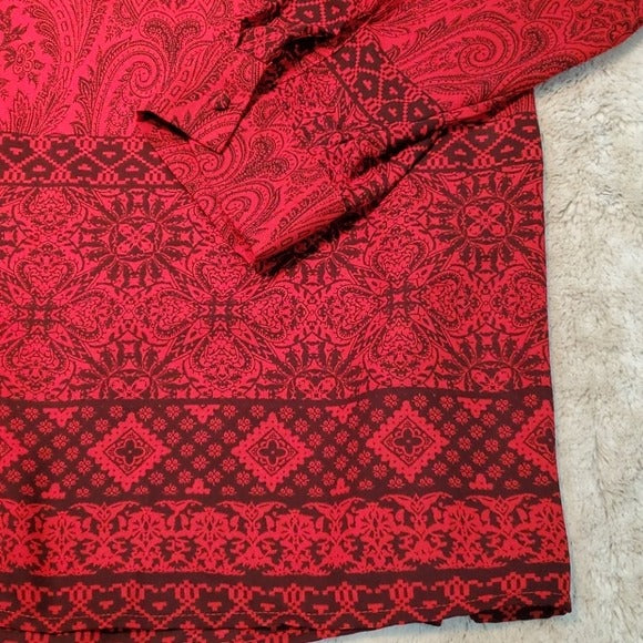 NWT Roz & Ali Paisley Print Button Down Size 3XL