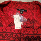 NWT Roz & Ali Paisley Print Button Down Size 3XL