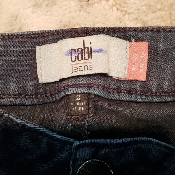 Cabi Curvy Skinny Destructed Blue Jeans Size 2