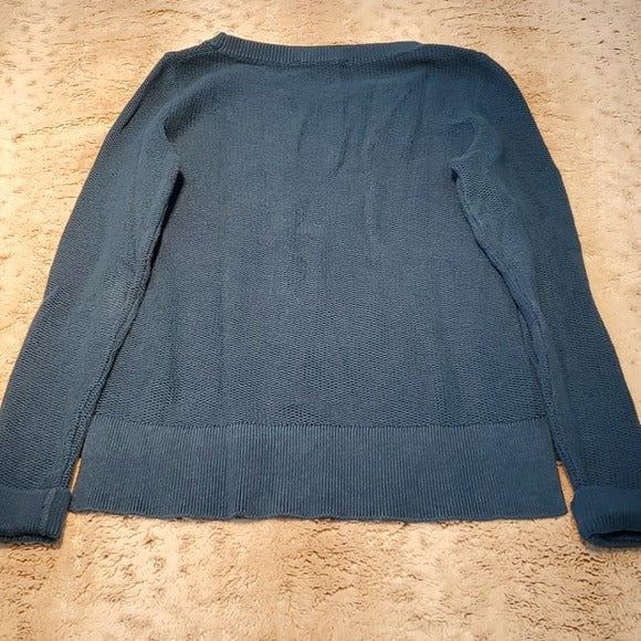 LOFT Blue Purple Knit Wide Neck Sweater Size XS