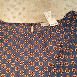 NWT Chenault Geometric Print Draped Blouse Size 3XL