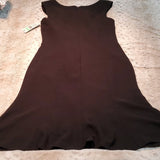 NWT S.L. Fashions Black Bow Shoulder Detailed Dress Size 8