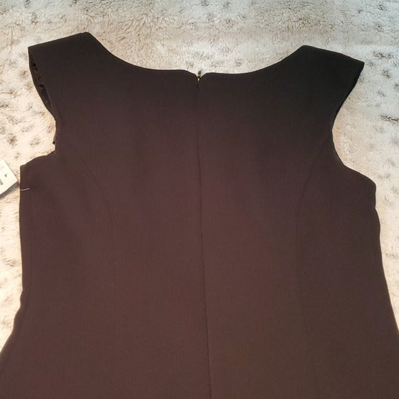 NWT S.L. Fashions Black Bow Shoulder Detailed Dress Size 8