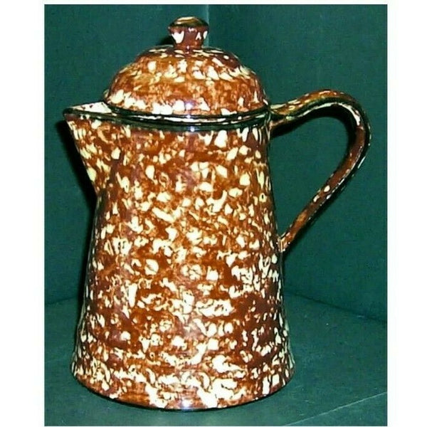 Stangl Pottery Town and Country Spongeware Lidded Coffee Pot